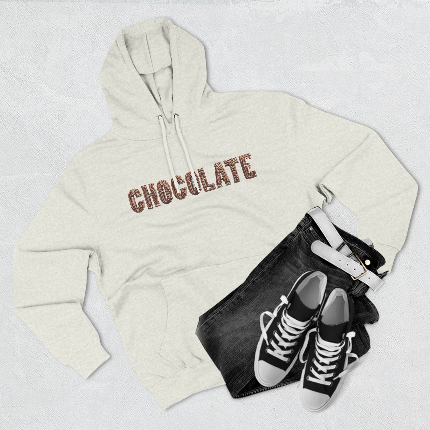 Chocolate Three-Panel Fleece Hoodie