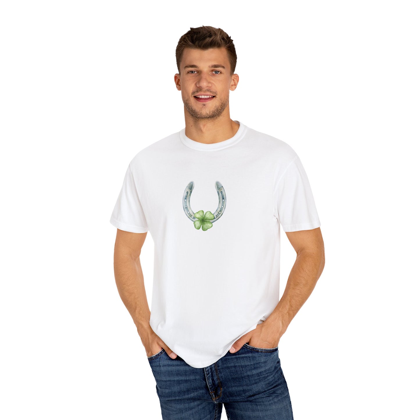 Lucky Horseshoe II St Patrick’s Day Unisex Garment-Dyed T-shirt