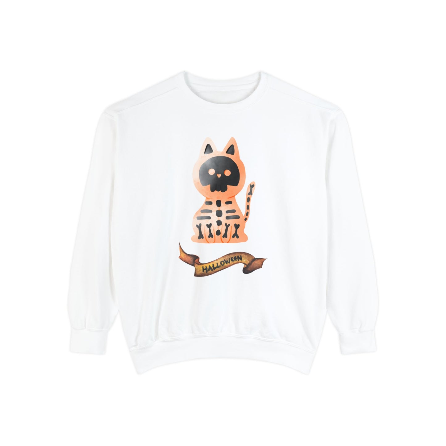 Halloween Kitty Unisex Garment-Dyed Sweatshirt