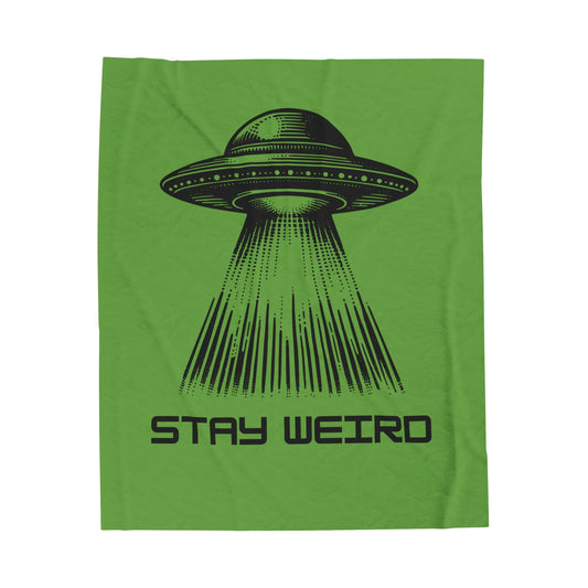 Stay Weird Velveteen Plush Blanket