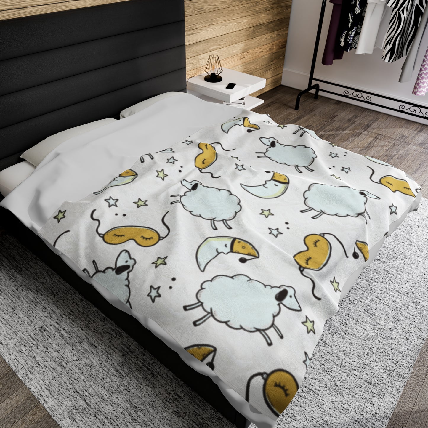 Counting Sheep Velveteen Plush Blanket