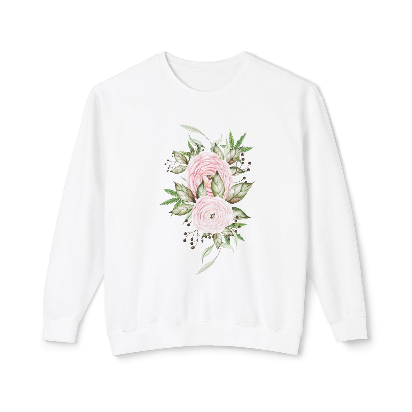 Pastel Peonies Unisex Lightweight Crewneck Sweatshirt