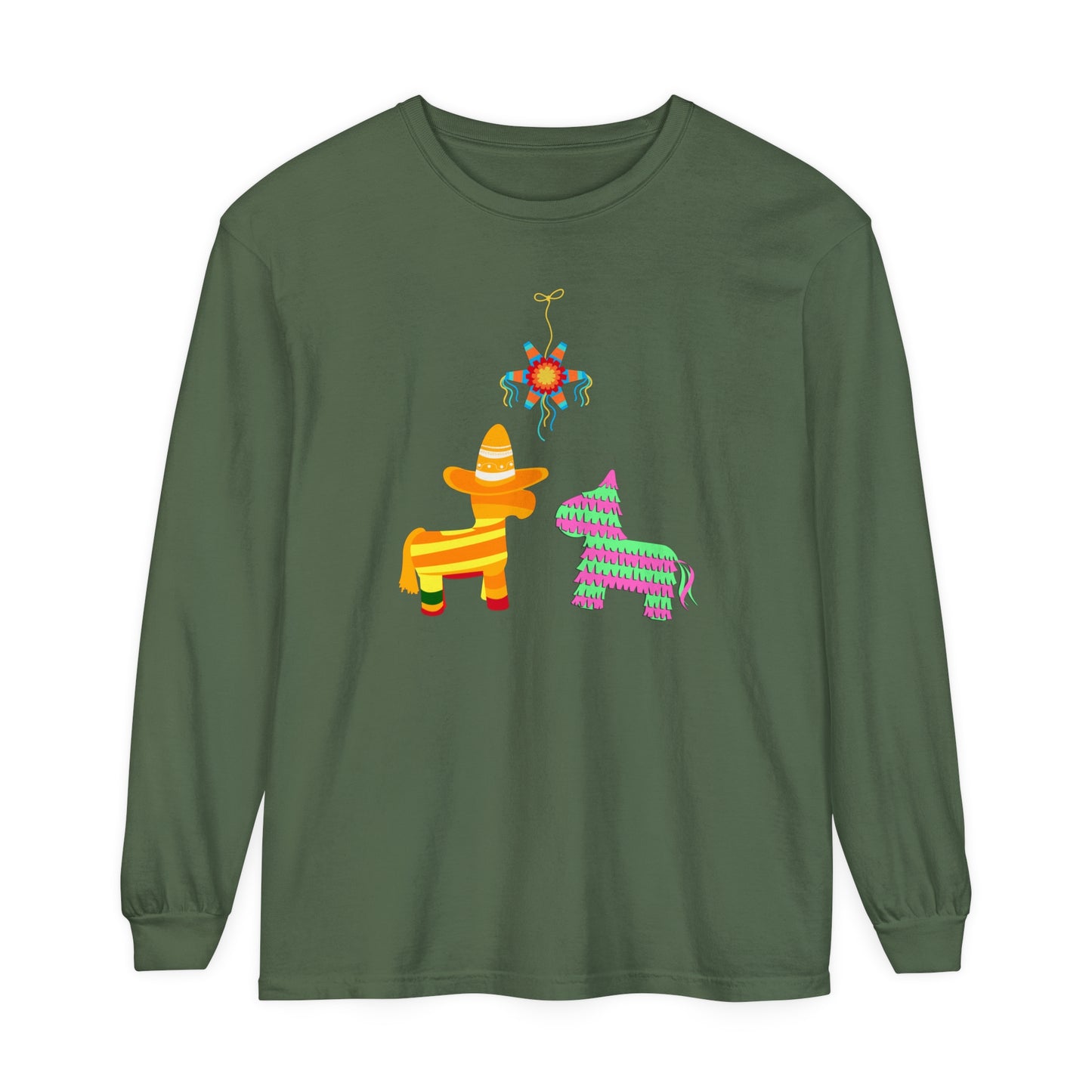 Piñata Donkeys Unisex Garment-dyed Long Sleeve T-Shirt