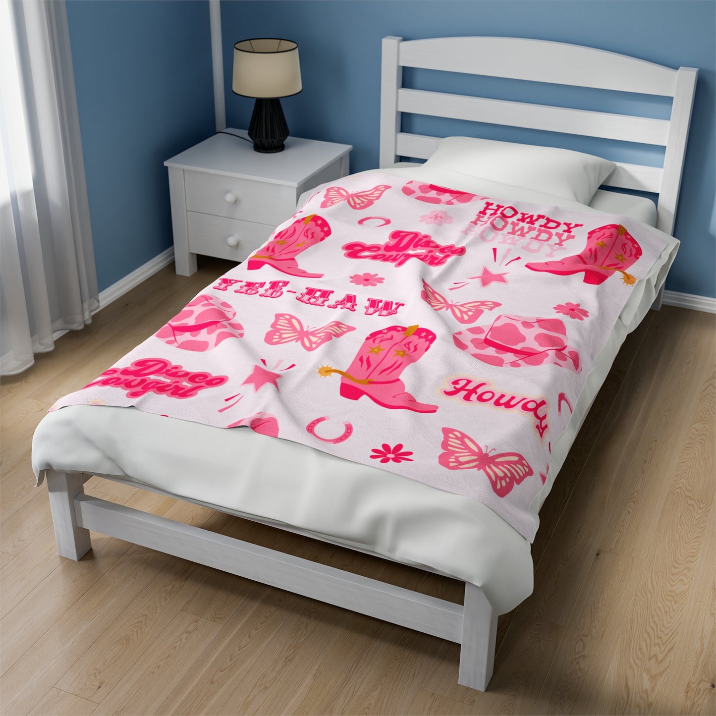 Plush Blanket - Yeehaw Howdy Pink Western Design