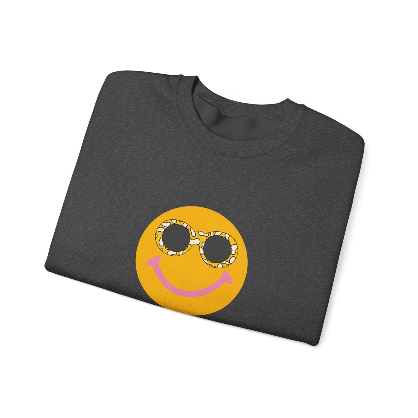 Hippy Happy Face Unisex Heavy Blend™ Crewneck Sweatshirt