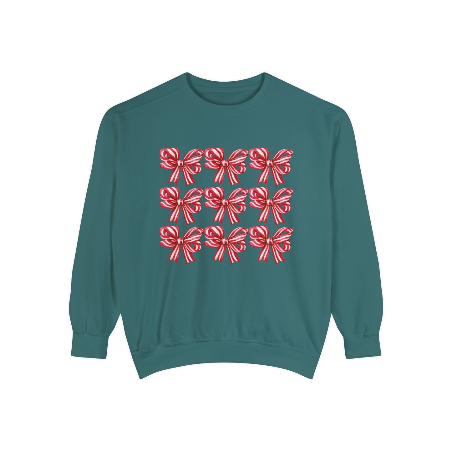 Holiday Bows Unisex Garment-Dyed Sweatshirt