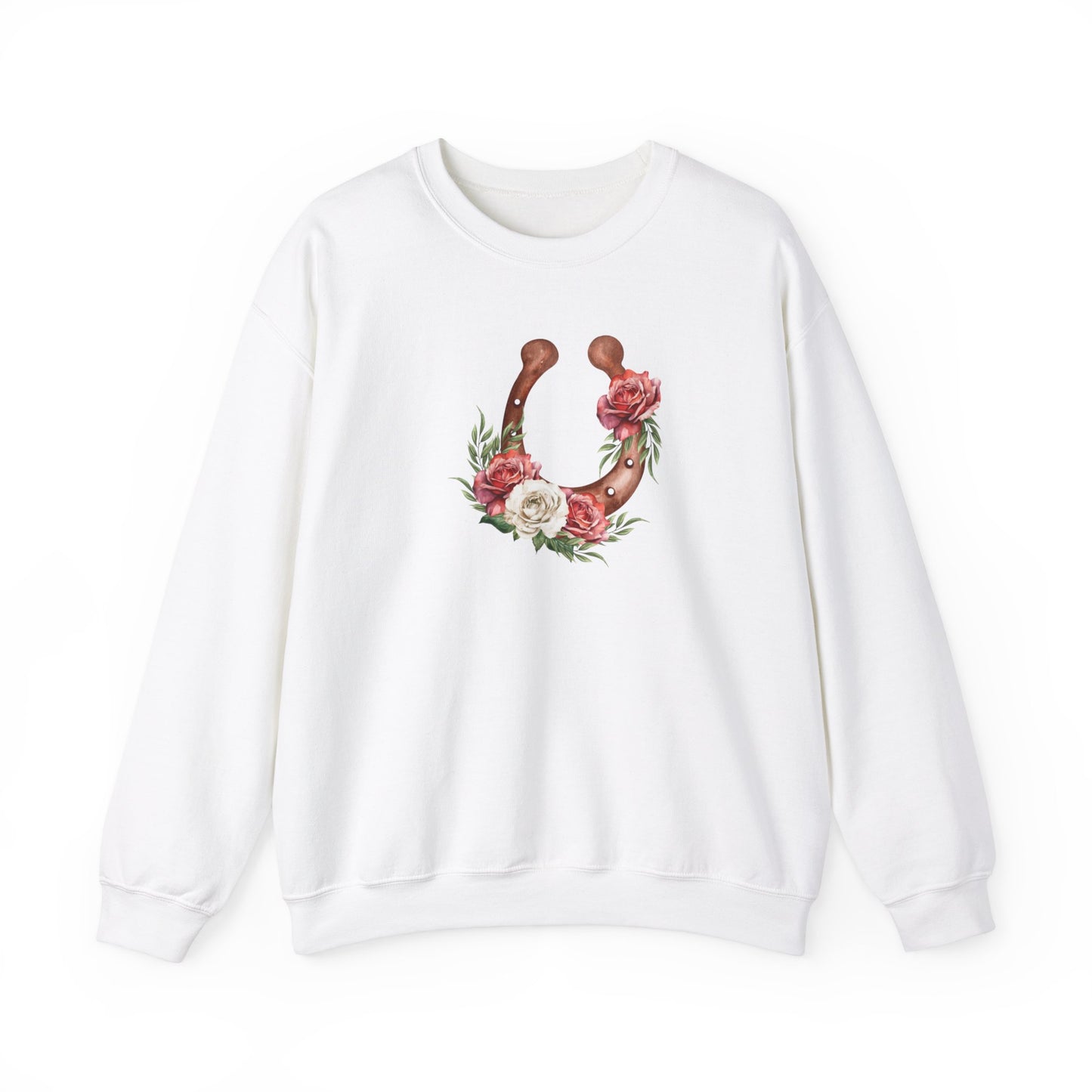 Floral Horseshoe Unisex Heavy Blend™ Crewneck Sweatshirt