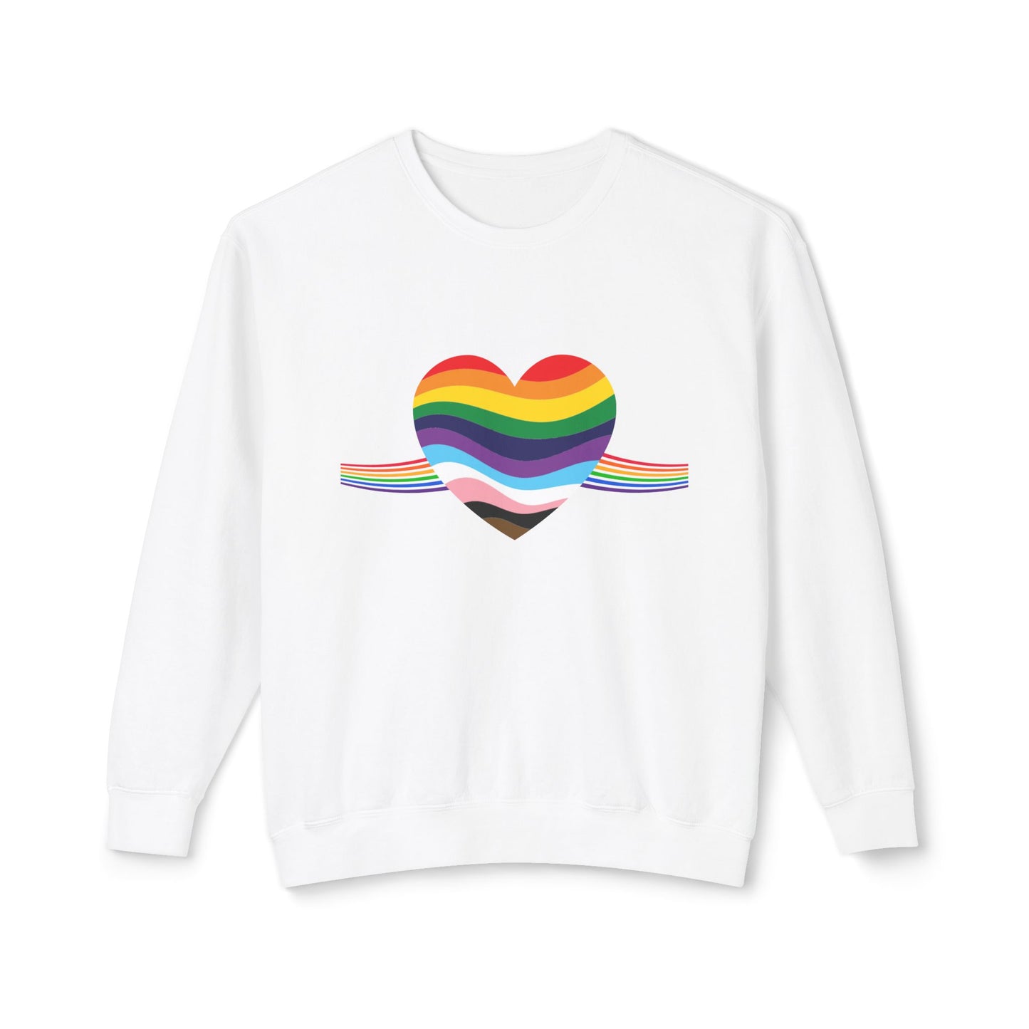 Rainbow Heart Unisex Lightweight Crewneck Sweatshirt