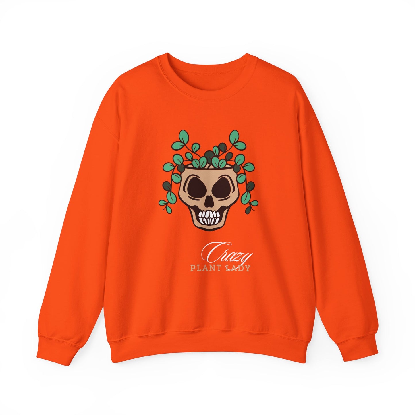 Crazy Plant Lady Skull Unisex Heavy Blend™ Crewneck Sweatshirt