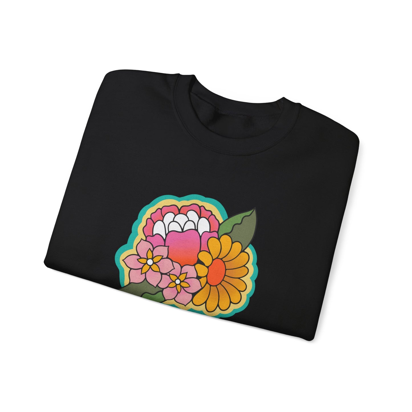 Retro Floral Harris Walz Unisex Heavy Blend™ Crewneck Sweatshirt