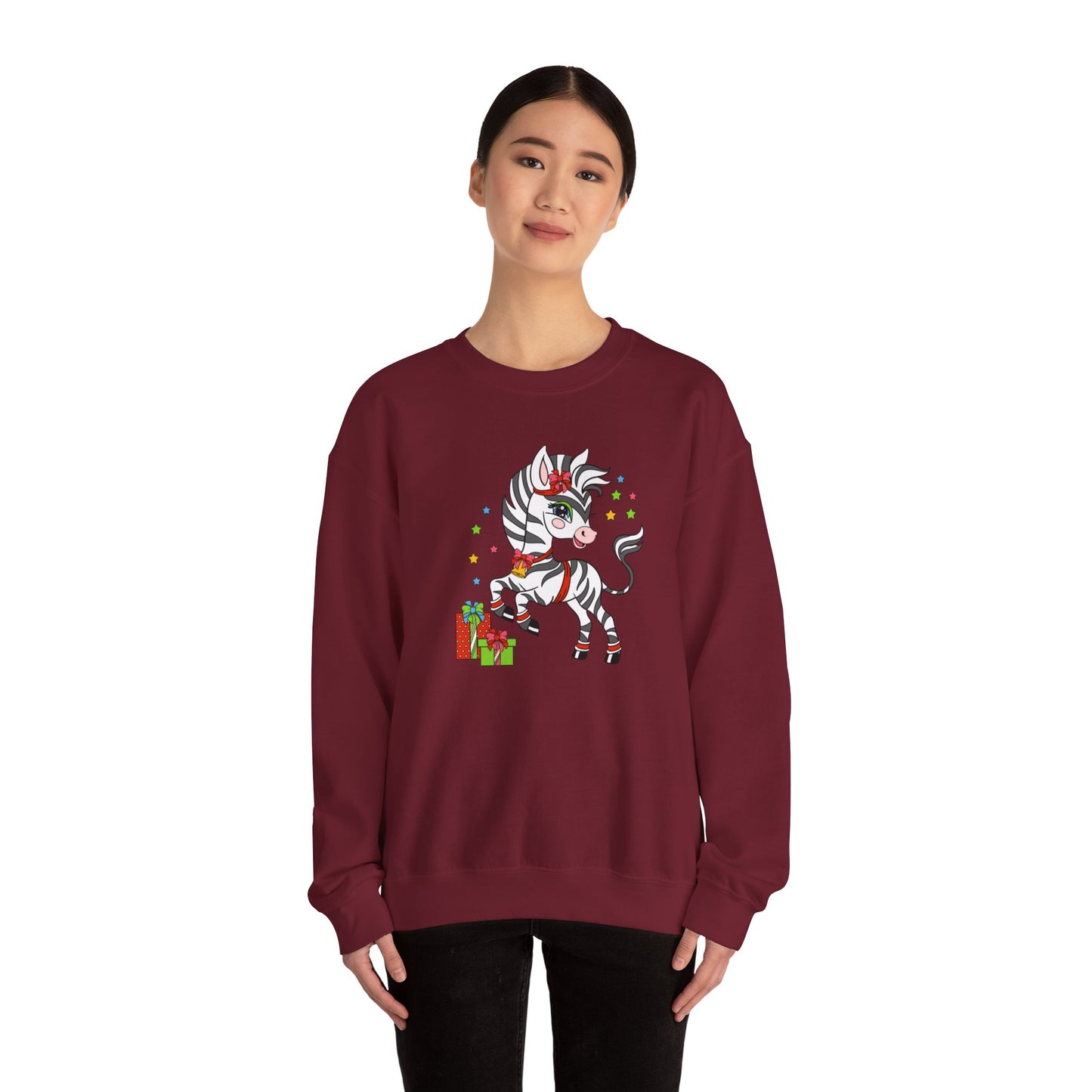 Zebra Christmas Unisex Heavy Blend™ Crewneck Sweatshirt