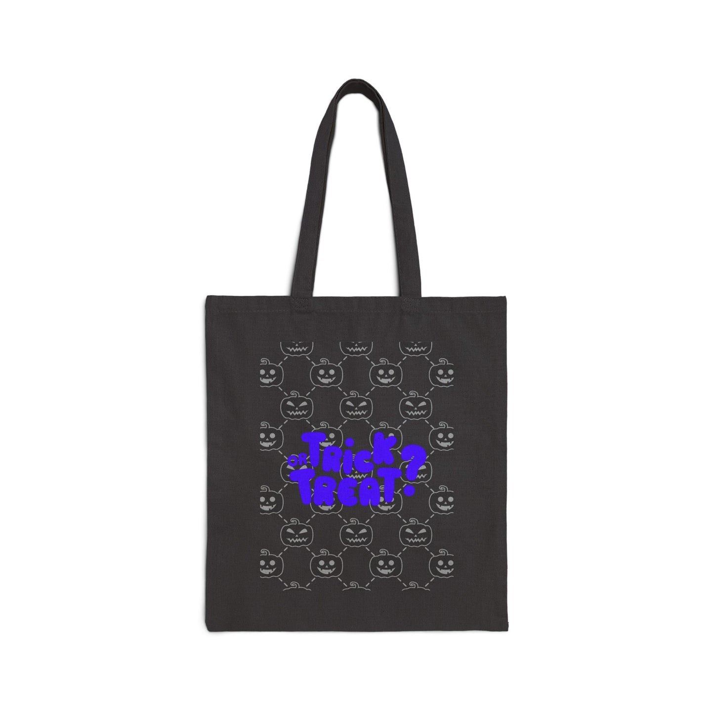 Purple Skull Trick or Treat Cotton Canvas Tote Bag