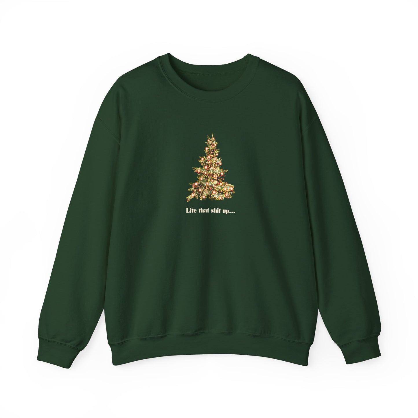 Lite That Shiii Up Christmas Adult Unisex Heavy Blend™ Crewneck Sweatshirt