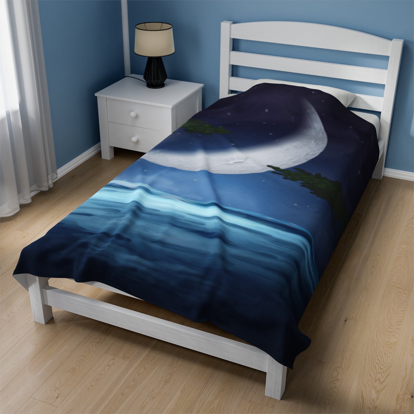 Ocean Moon Velveteen Plush Blanket