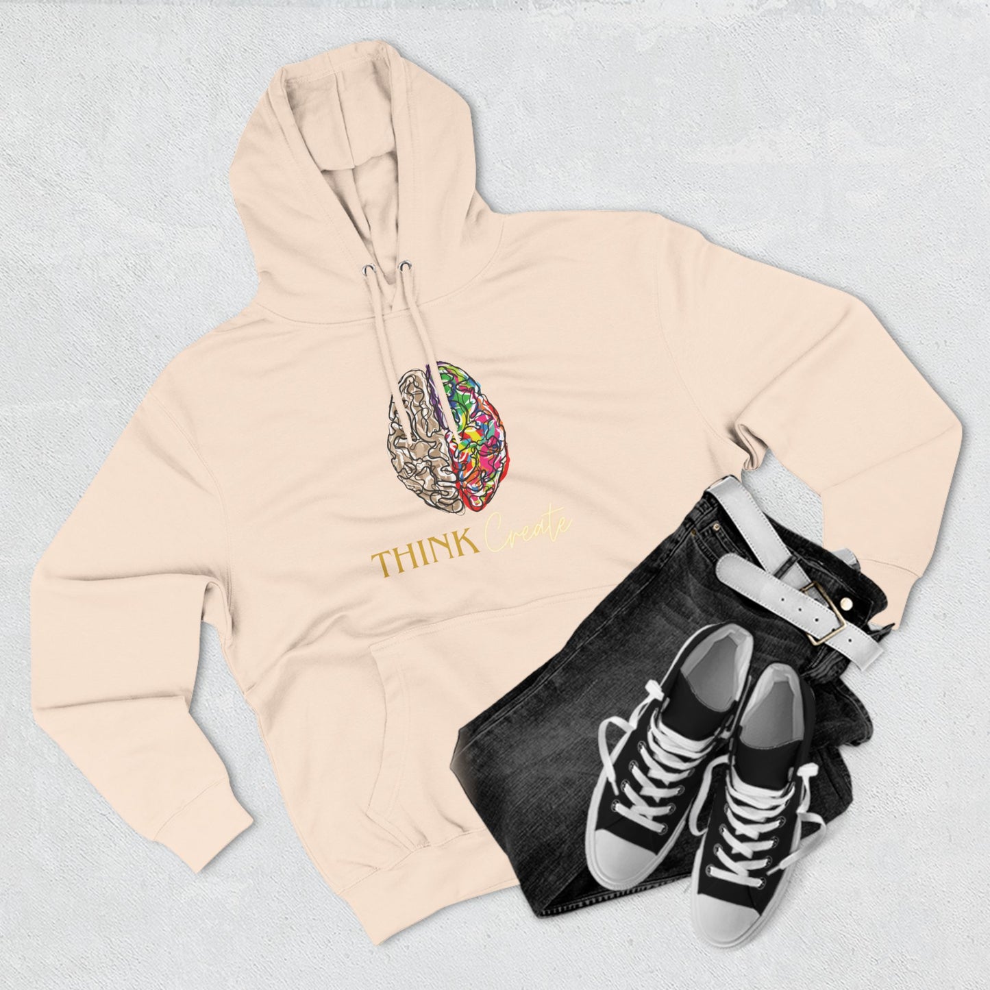 Think Create Three-Panel Fleece Hoodie