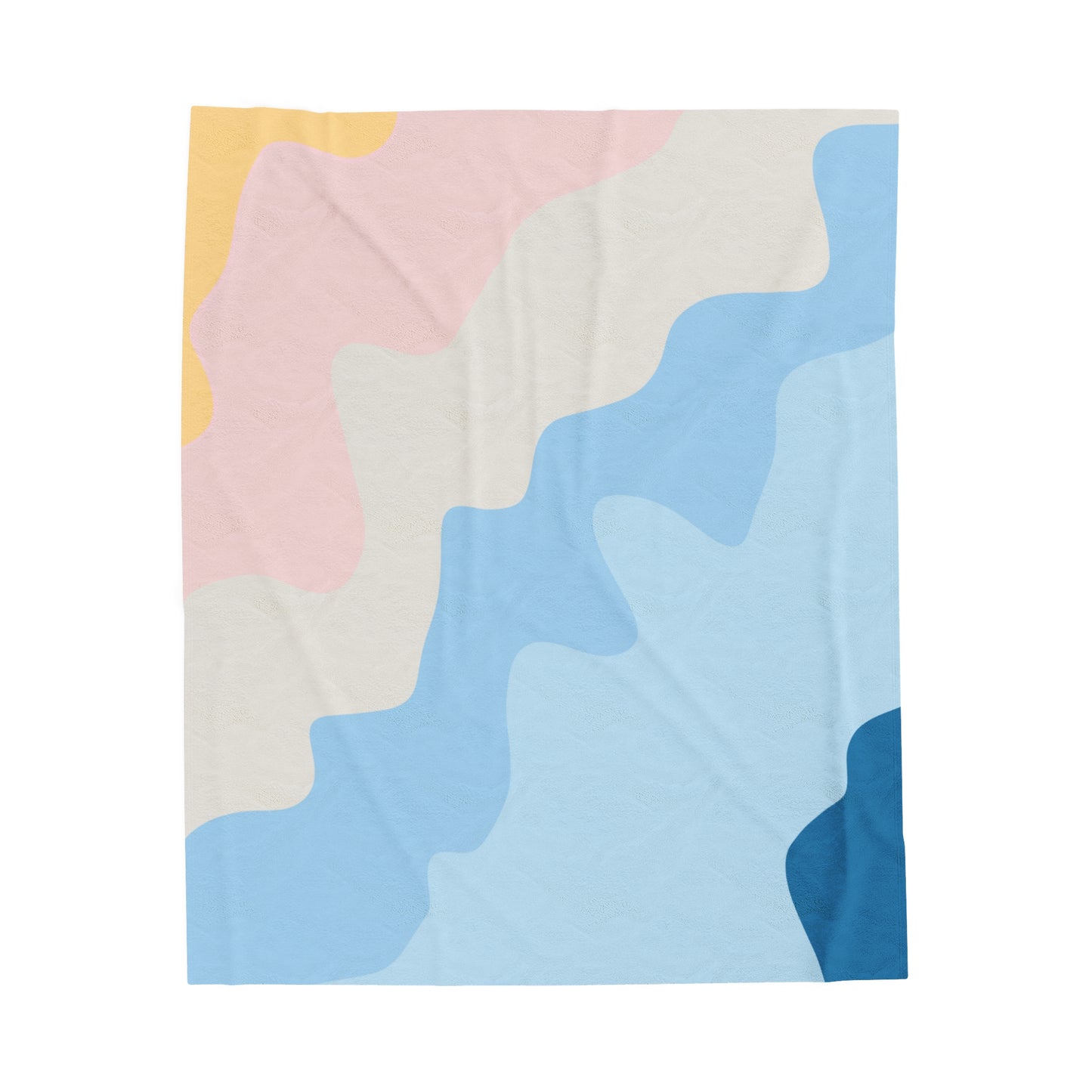 Pastel Waves Velveteen Plush Blanket