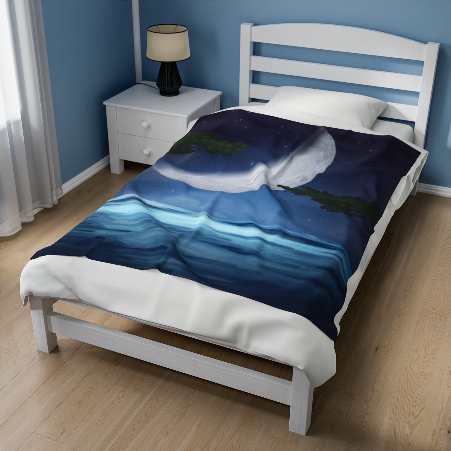 Ocean Moon Velveteen Plush Blanket