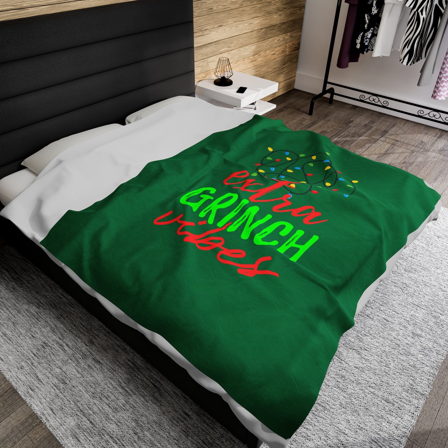 Grinch Vibes Velveteen Plush Blanket