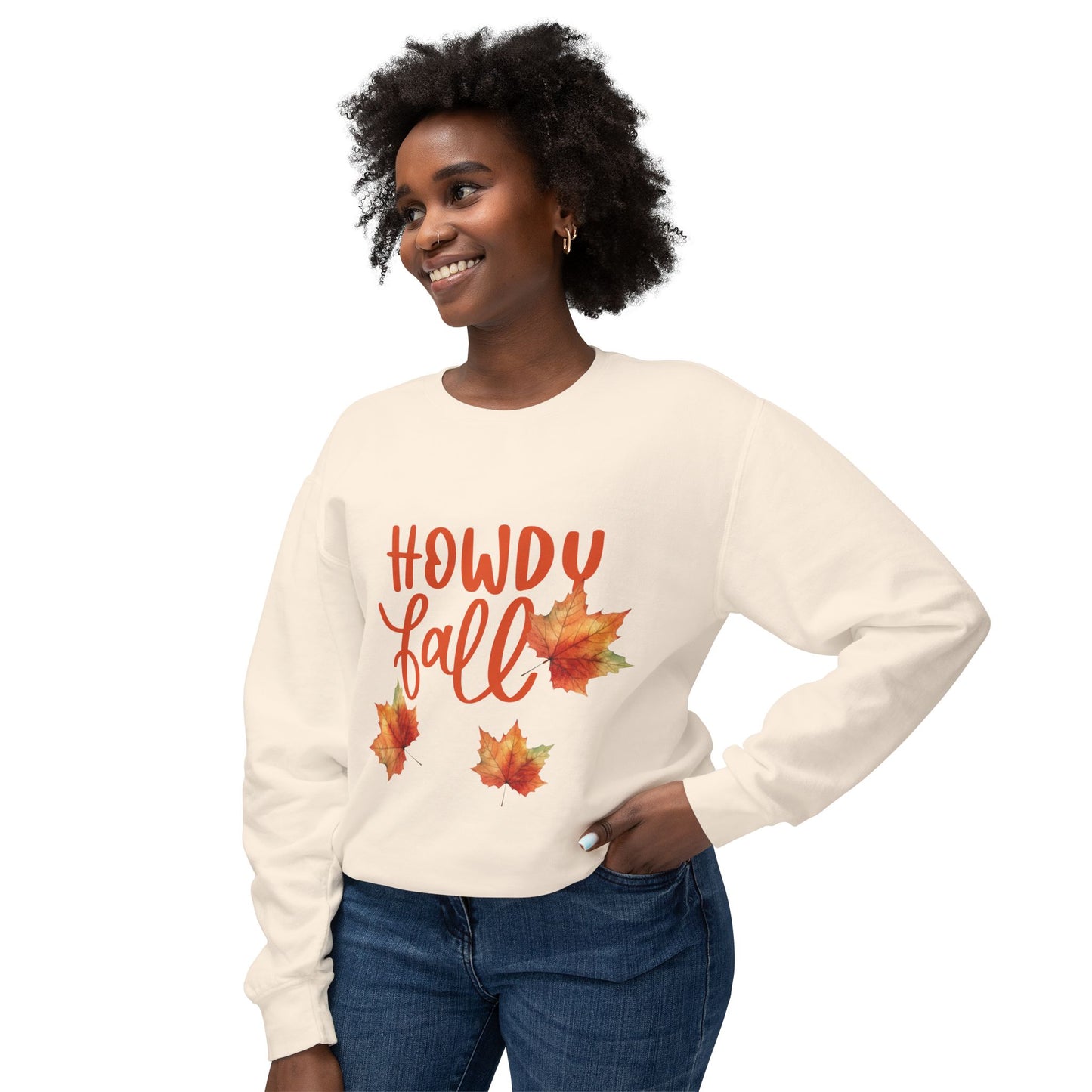 Howdy Fall Unisex Lightweight Crewneck Sweatshirt