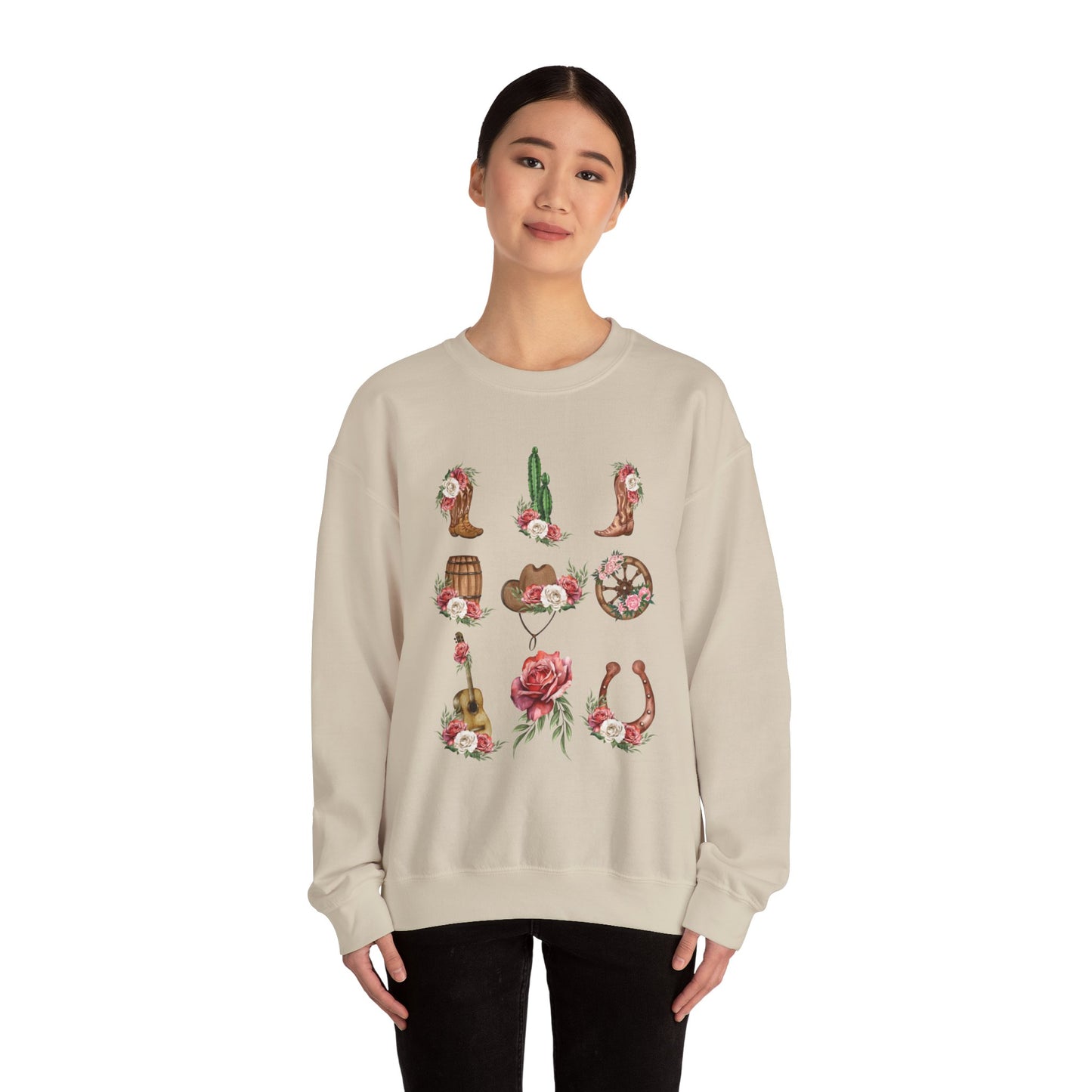 Wild West Floral Unisex Heavy Blend™ Crewneck Sweatshirt