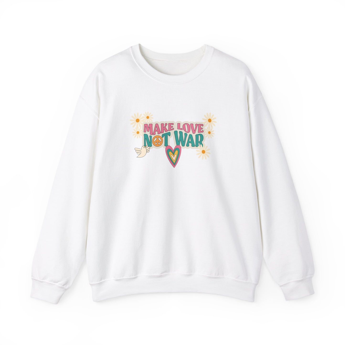 Love Not War Heart Unisex Heavy Blend™ Crewneck Sweatshirt