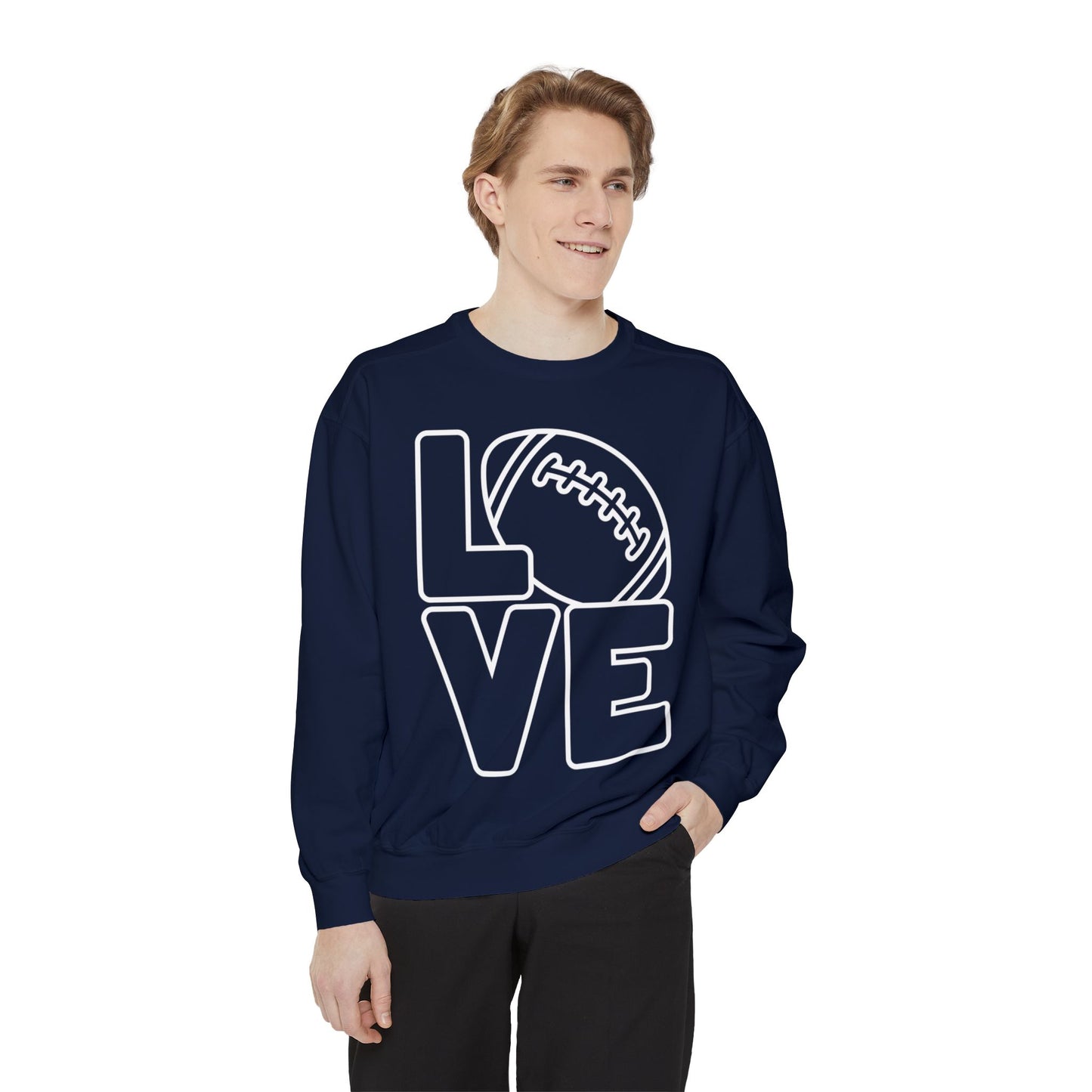 Love Football Ltrs Unisex Garment-Dyed Sweatshirt