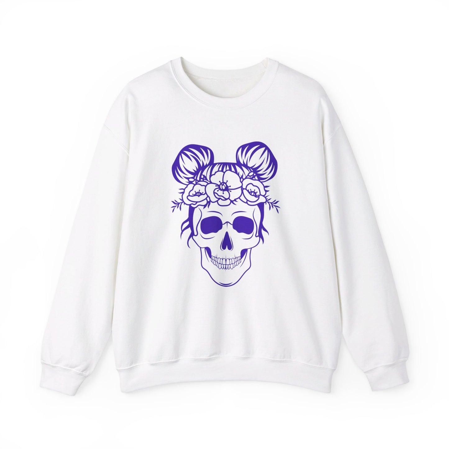 Skull Messy Buns Unisex Heavy Blend™ Crewneck Sweatshirt