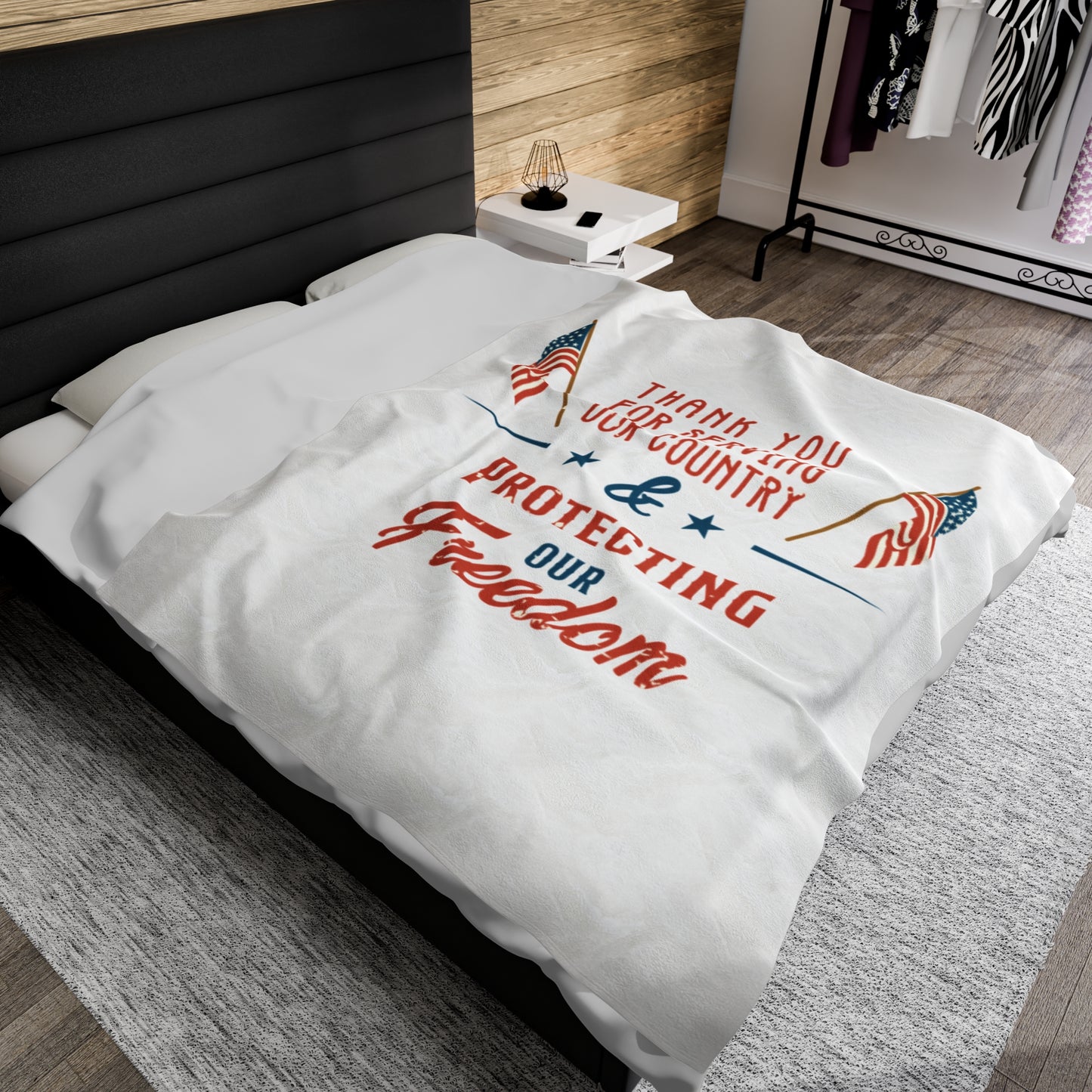 Thank You Veterans Velveteen Plush Blanket