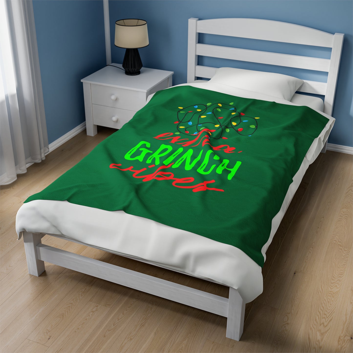 Grinch Vibes Velveteen Plush Blanket