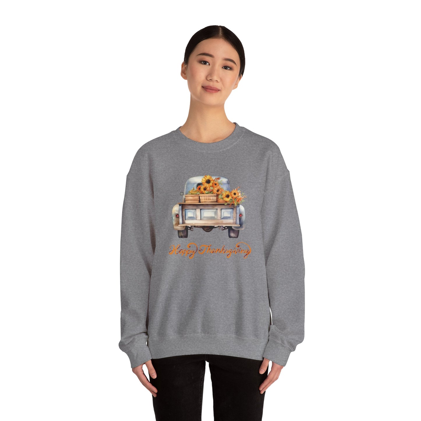 Vintage Truck Thanksgiving Unisex Heavy Blend™ Crewneck Sweatshirt