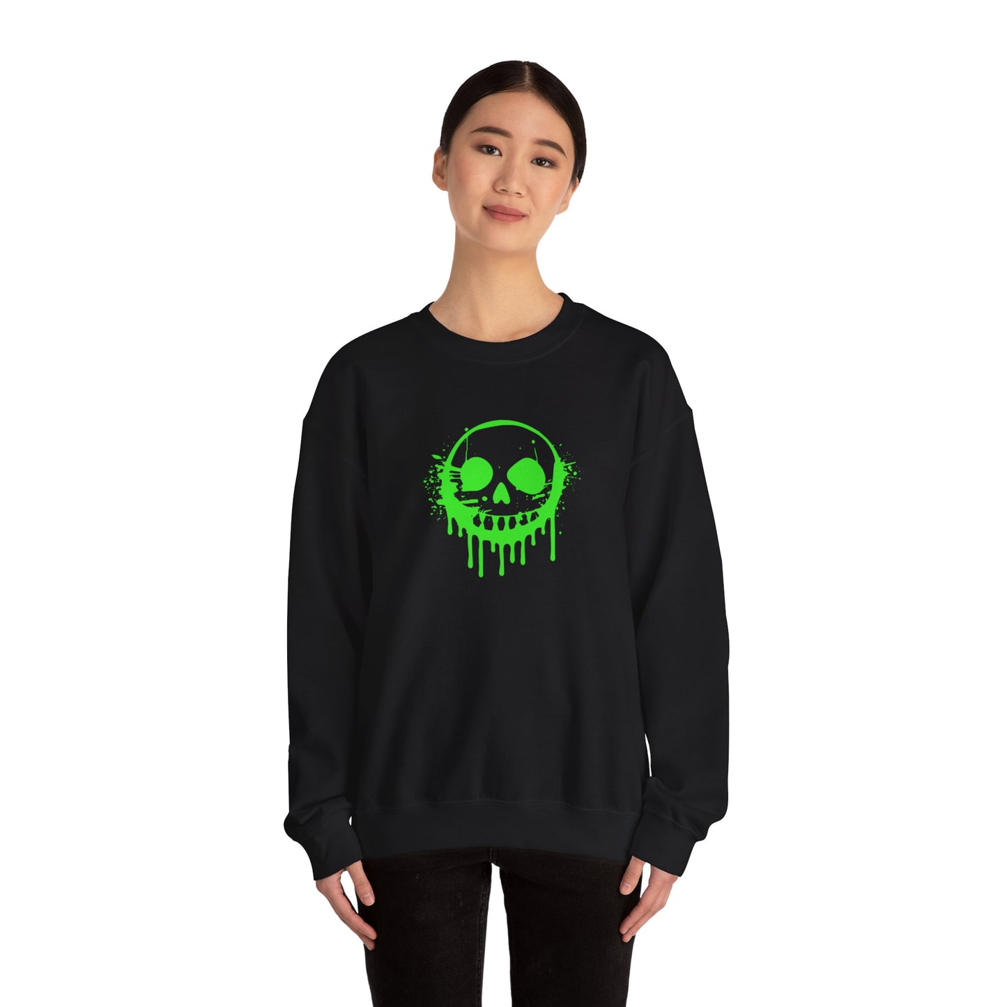 Green Ooze Face Unisex Heavy Blend™ Crewneck Sweatshirt