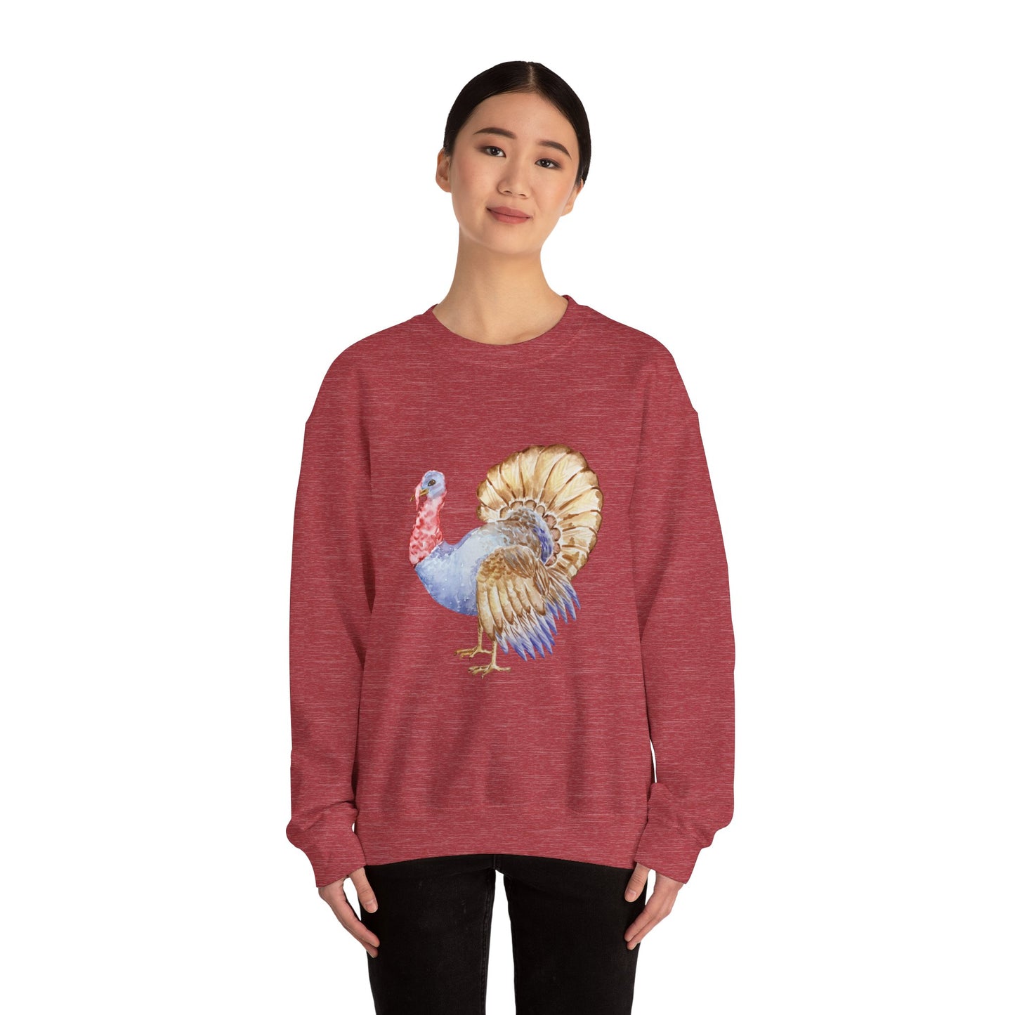 Watercolor Turkey Unisex Heavy Blend™ Crewneck Sweatshirt