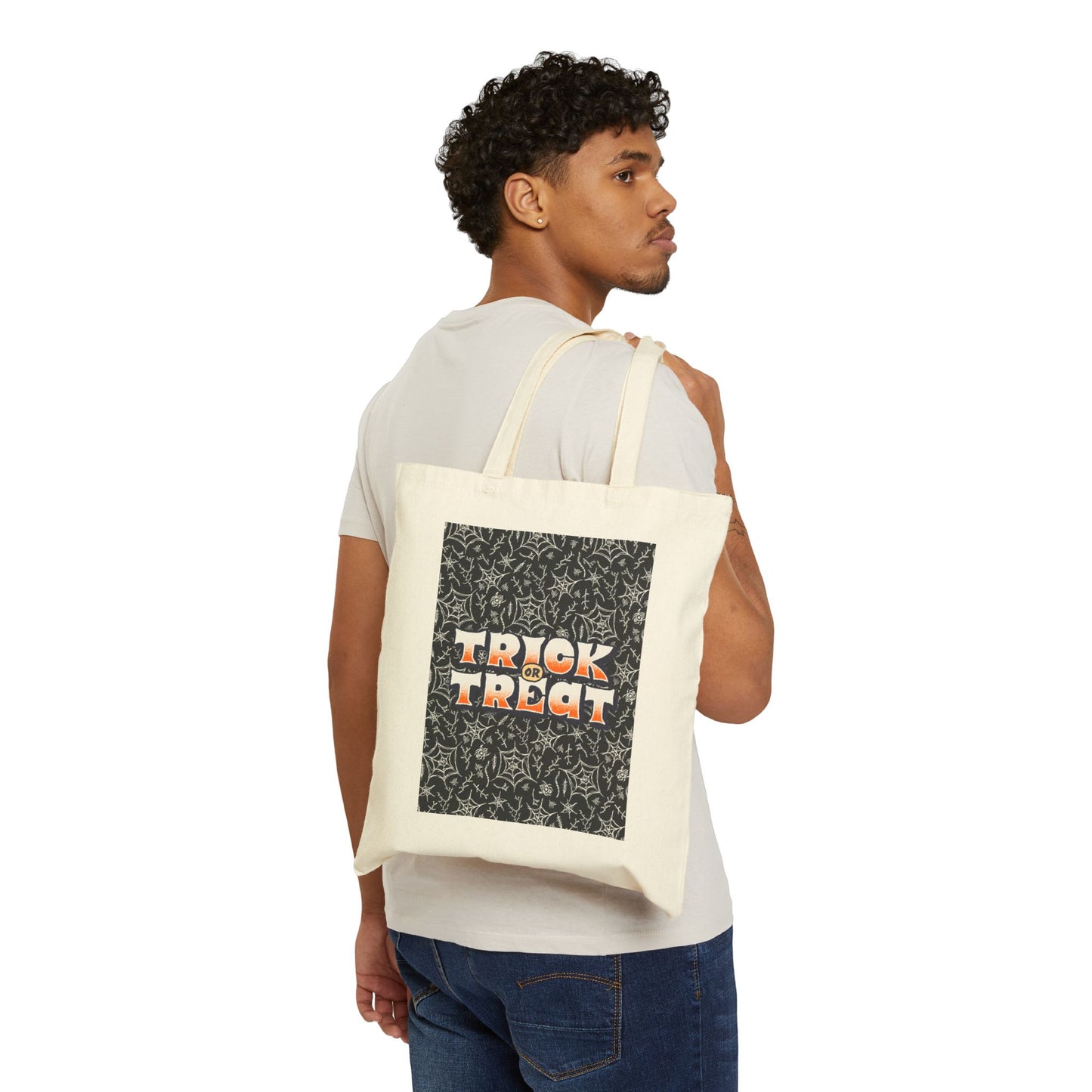 Webs Trick or Treat Cotton Canvas Tote Bag