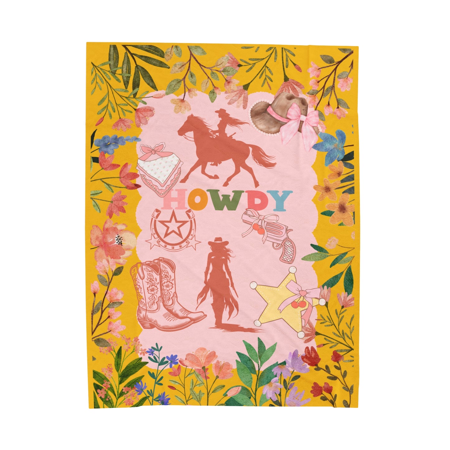 Howdy Velveteen Plush Blanket