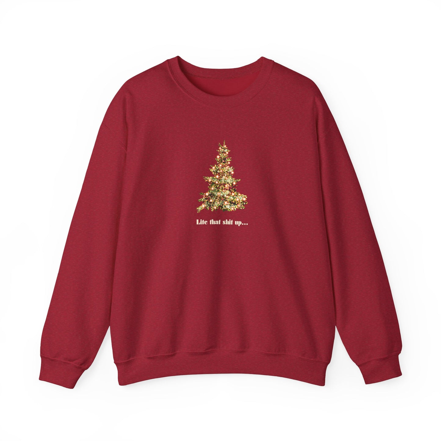 Lite That Shiii Up Christmas Adult Unisex Heavy Blend™ Crewneck Sweatshirt