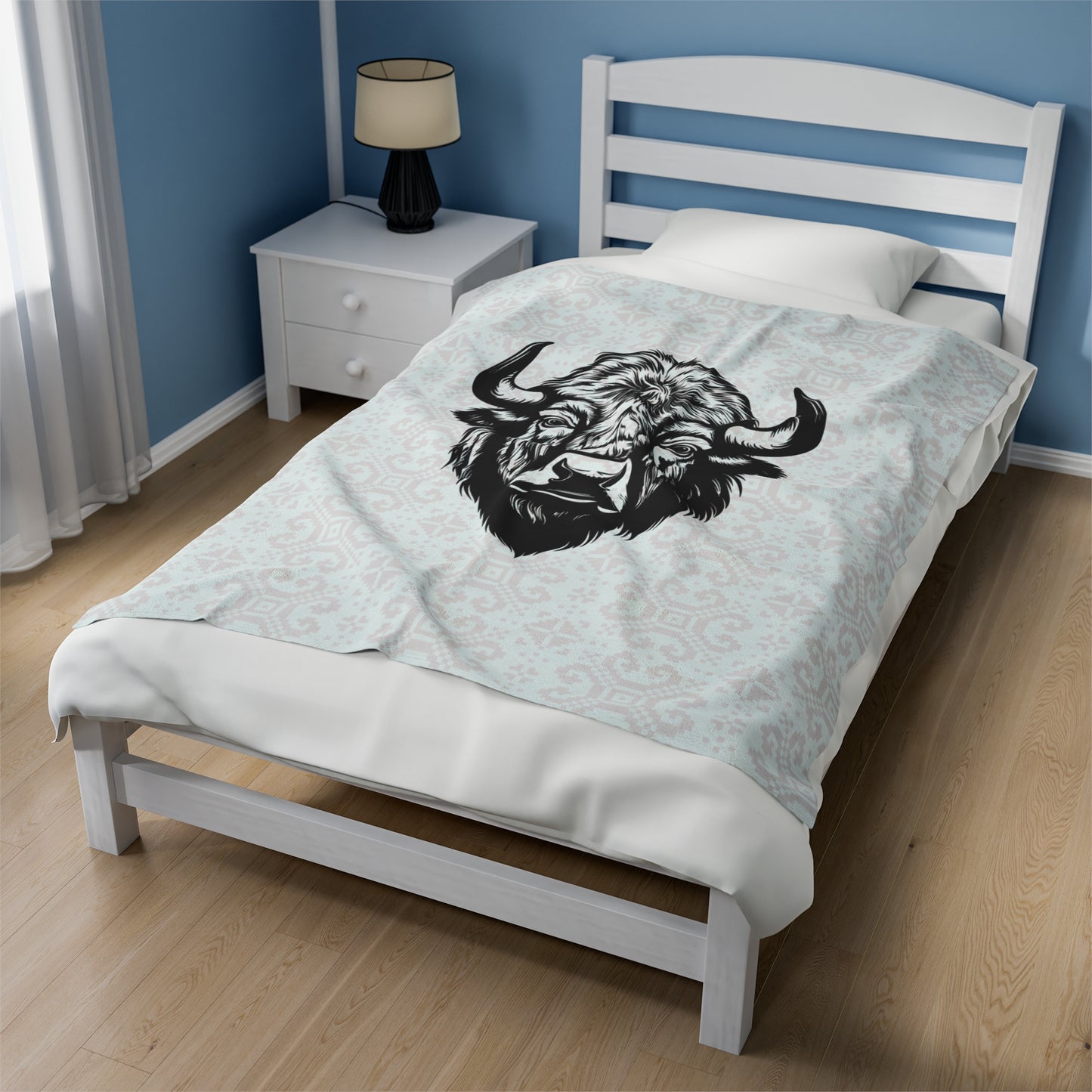 Bison Design Velveteen Plush Blanket