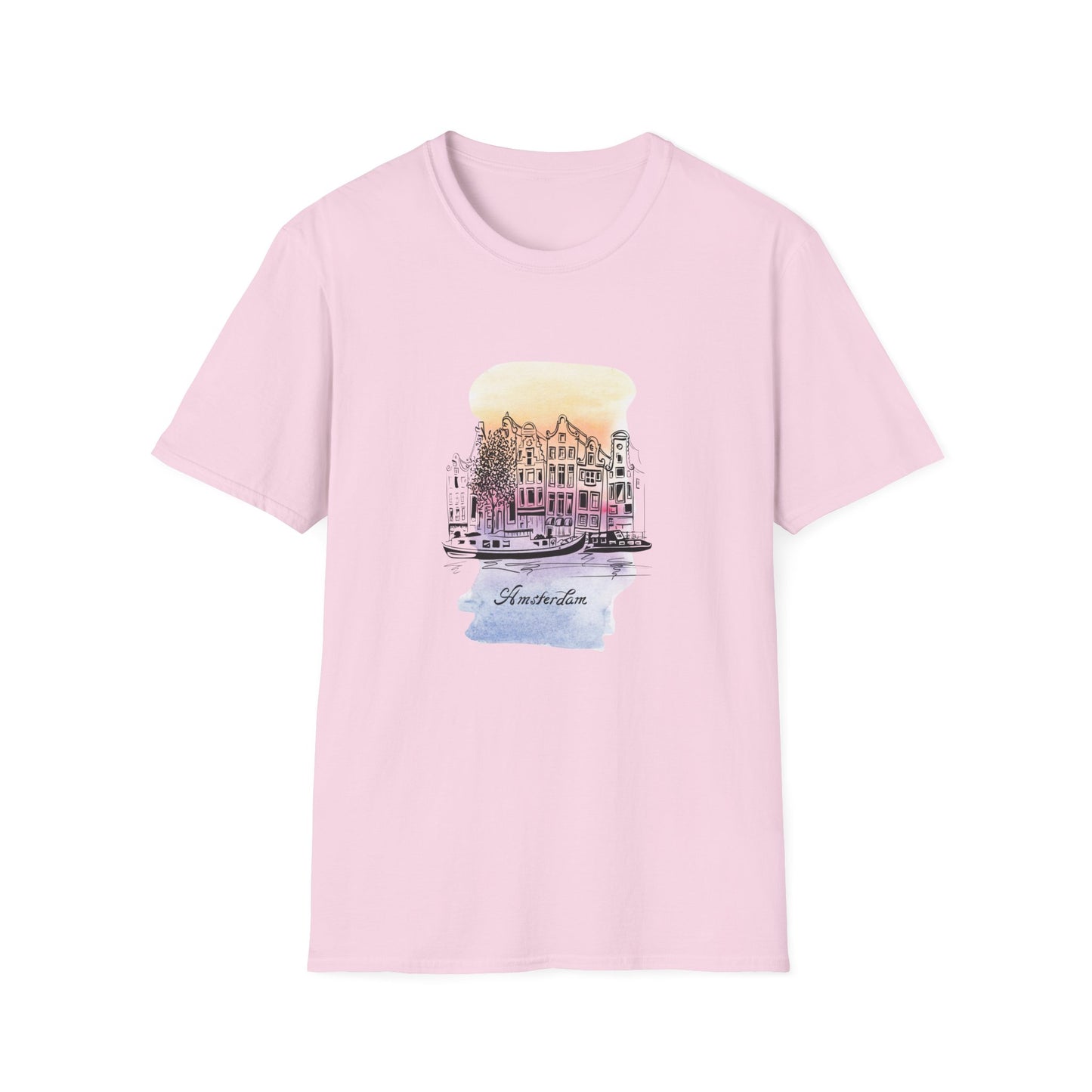 Watercolor Amsterdam Unisex Softstyle T-Shirt