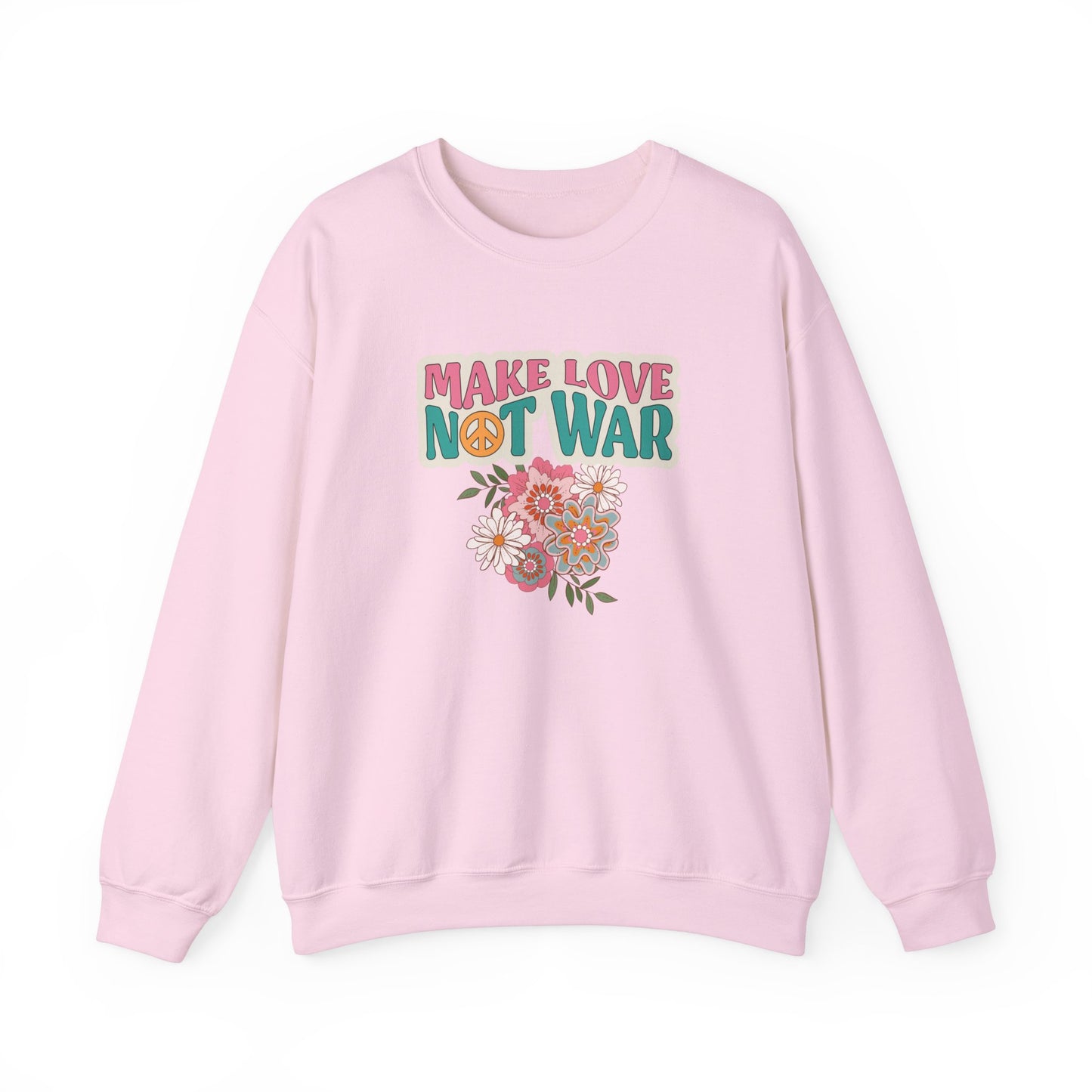 Love Not War Floral Unisex Heavy Blend™ Crewneck Sweatshirt