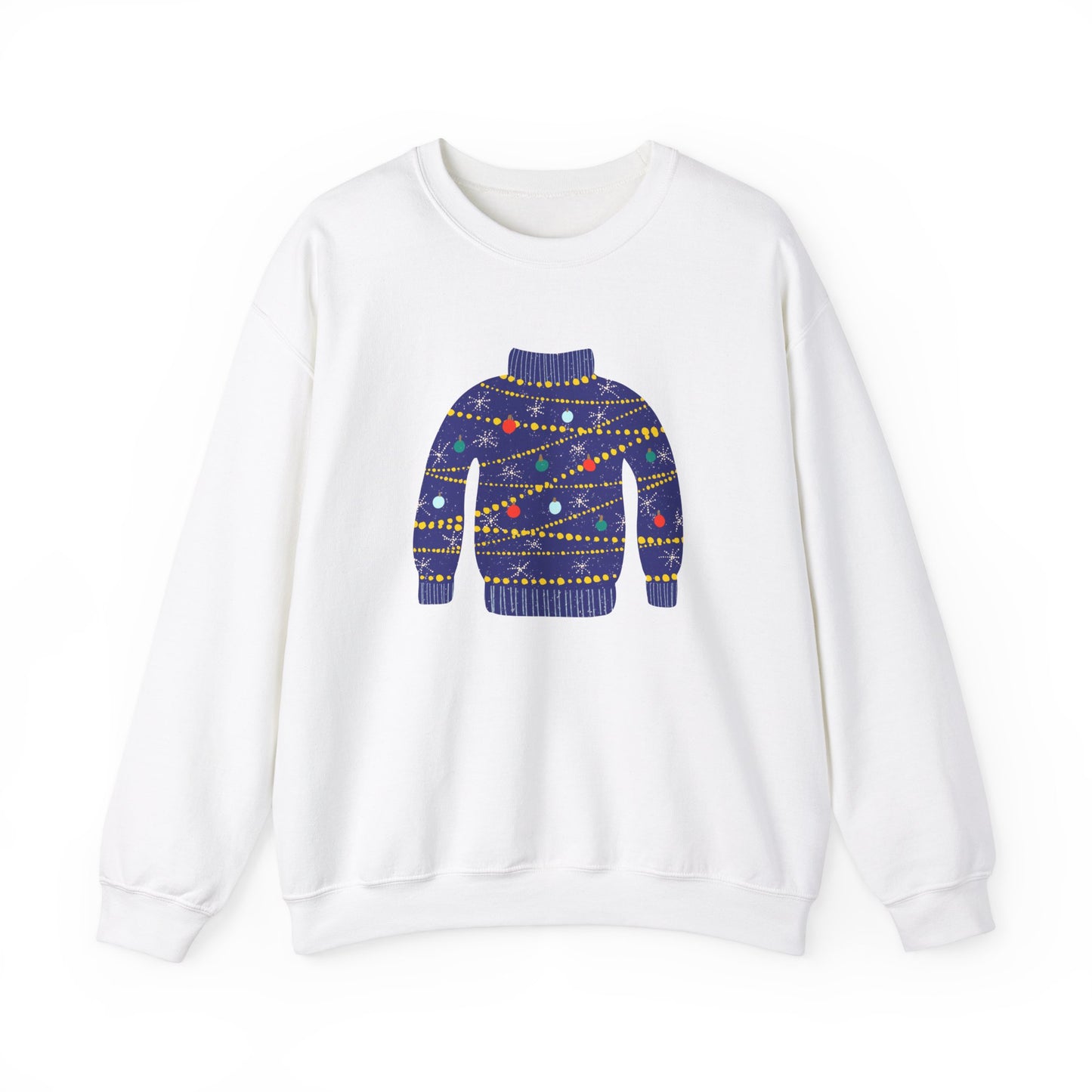 Ugly Blue Christmas Sweater Unisex Heavy Blend™ Crewneck Sweatshirt