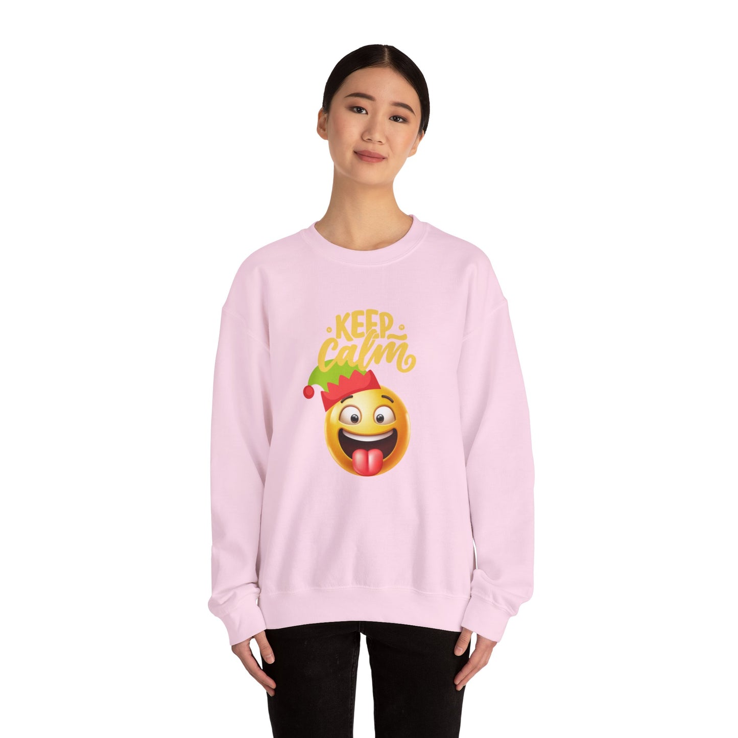 Keep Calm Emoji Christmas Unisex Heavy Blend™ Crewneck Sweatshirt