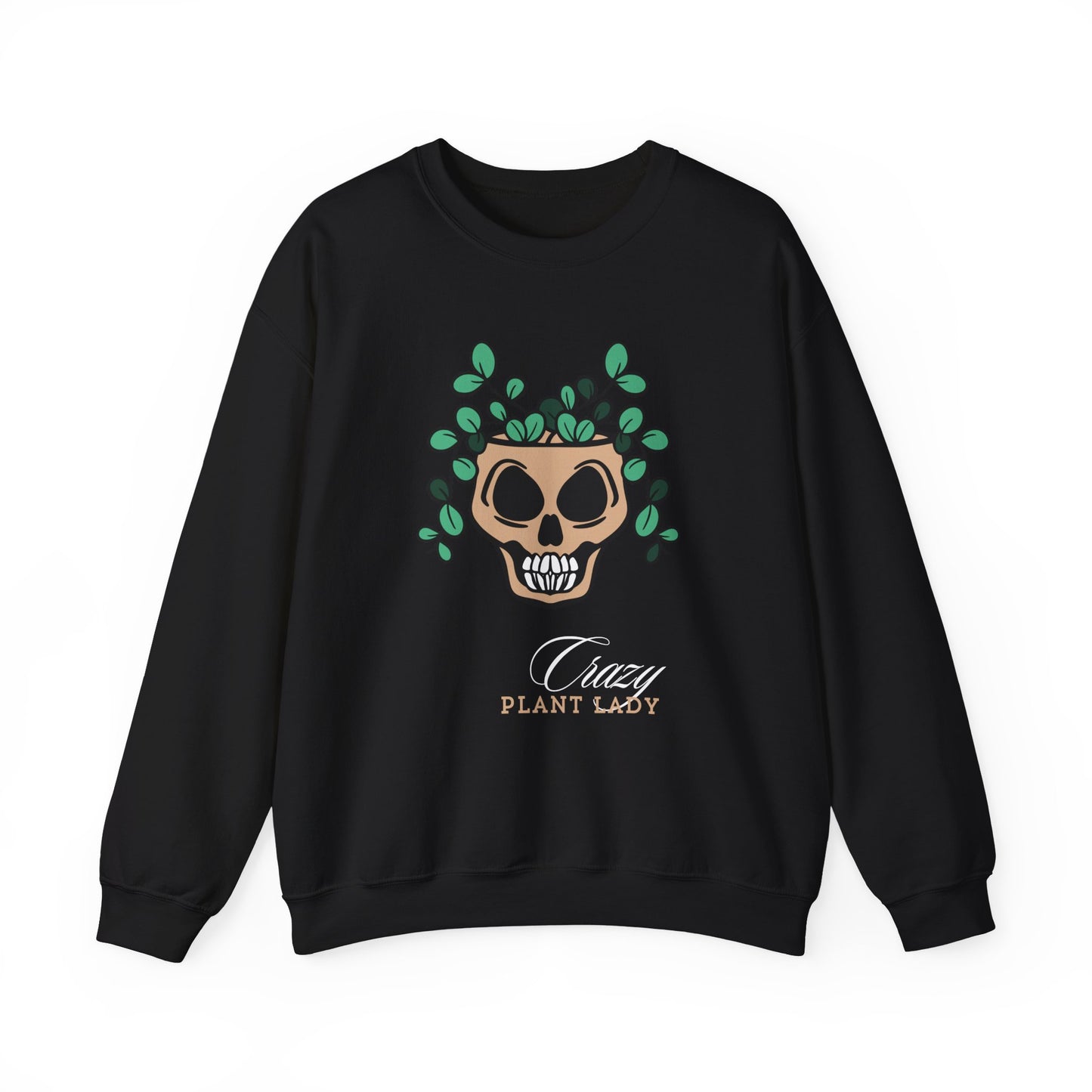 Crazy Plant Lady Skull Unisex Heavy Blend™ Crewneck Sweatshirt