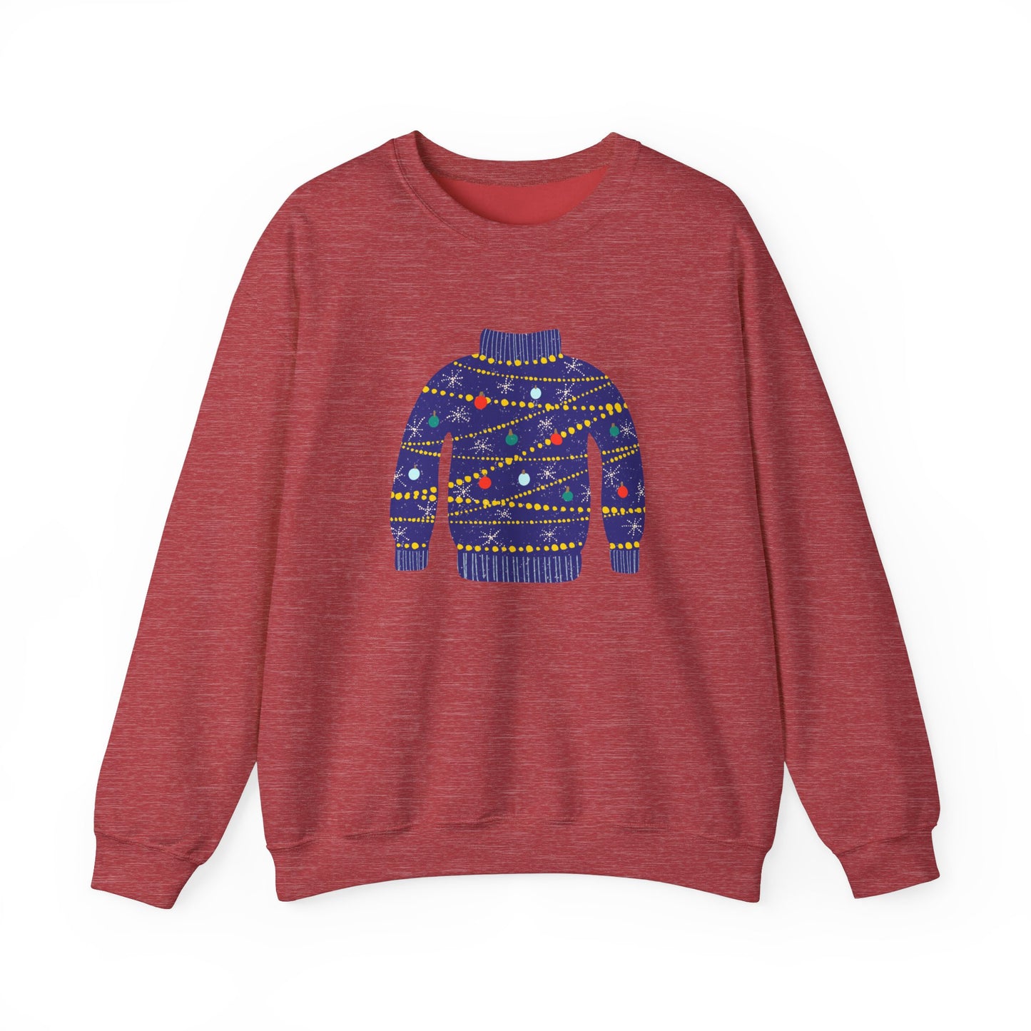 Ugly Blue Christmas Sweater Unisex Heavy Blend™ Crewneck Sweatshirt