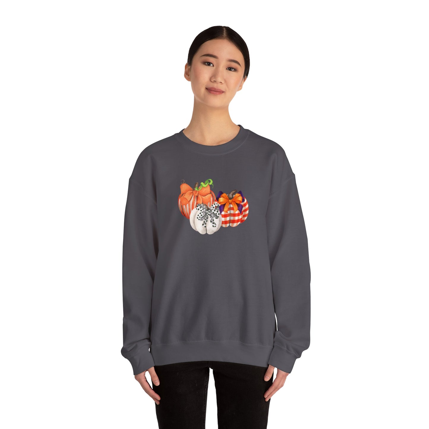 Painted Pumpkins Fall Halloween Thanksgiving Unisex Heavy Blend™ Crewneck Sweatshirt