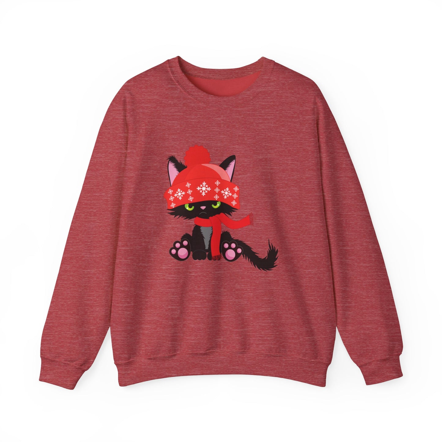 Cold Black Kitty Unisex Heavy Blend™ Crewneck Sweatshirt