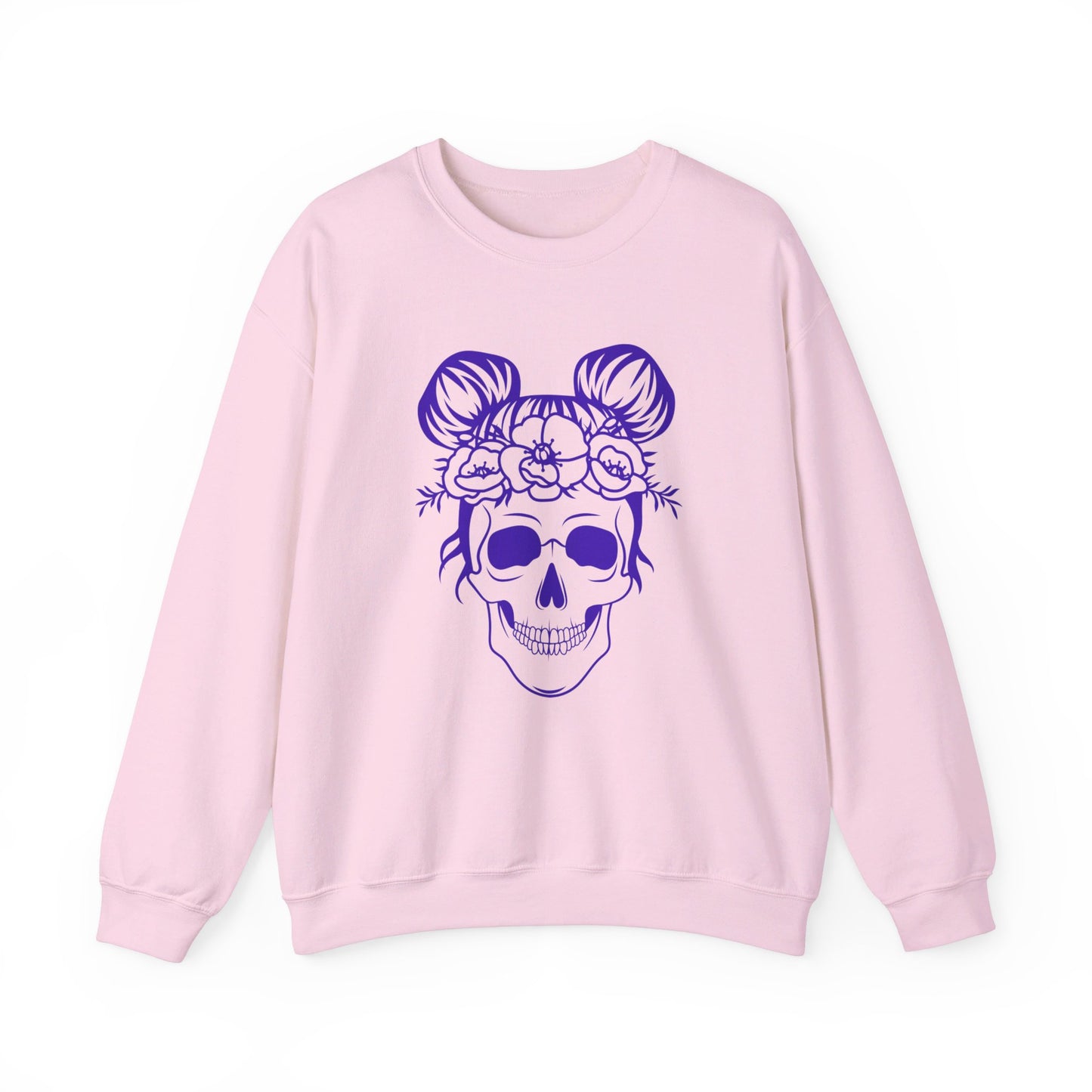 Skull Messy Buns Unisex Heavy Blend™ Crewneck Sweatshirt