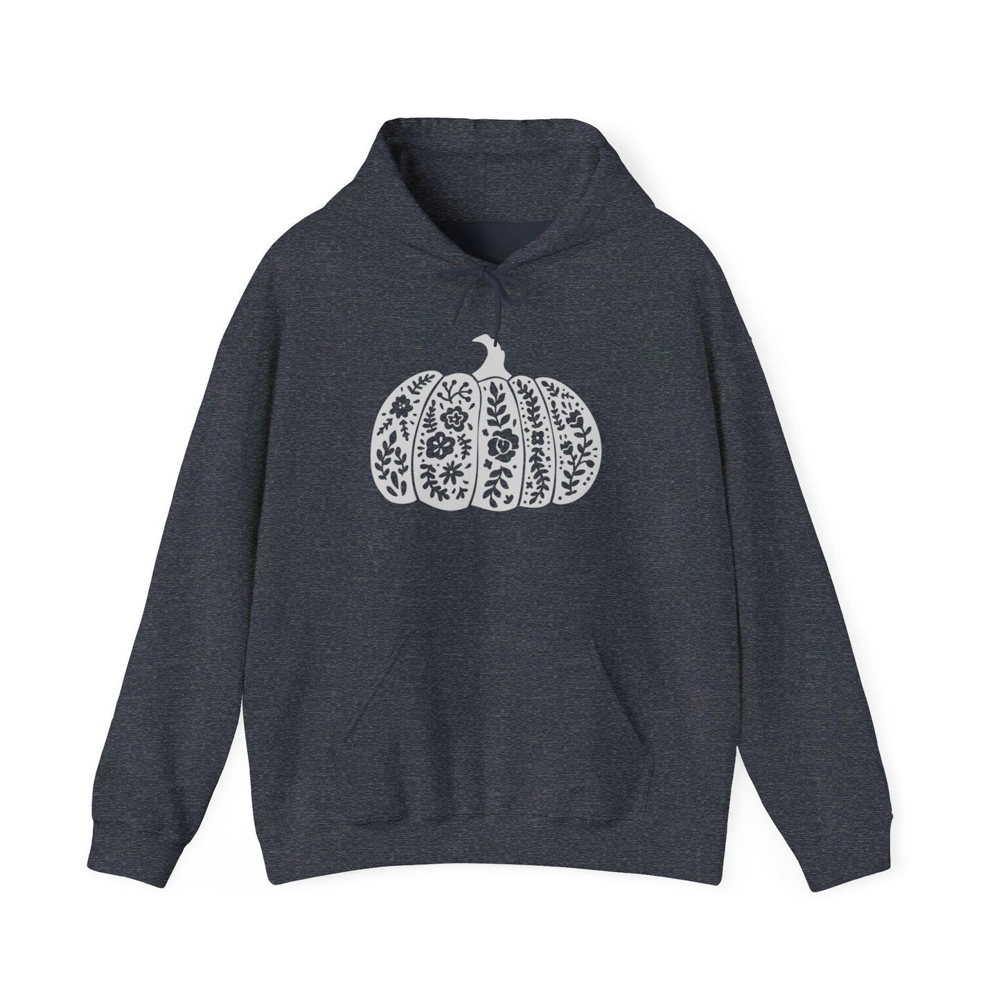 Heather Stencil Pumpkin Unisex Heavy Blend™ Hooded Sweatshirt