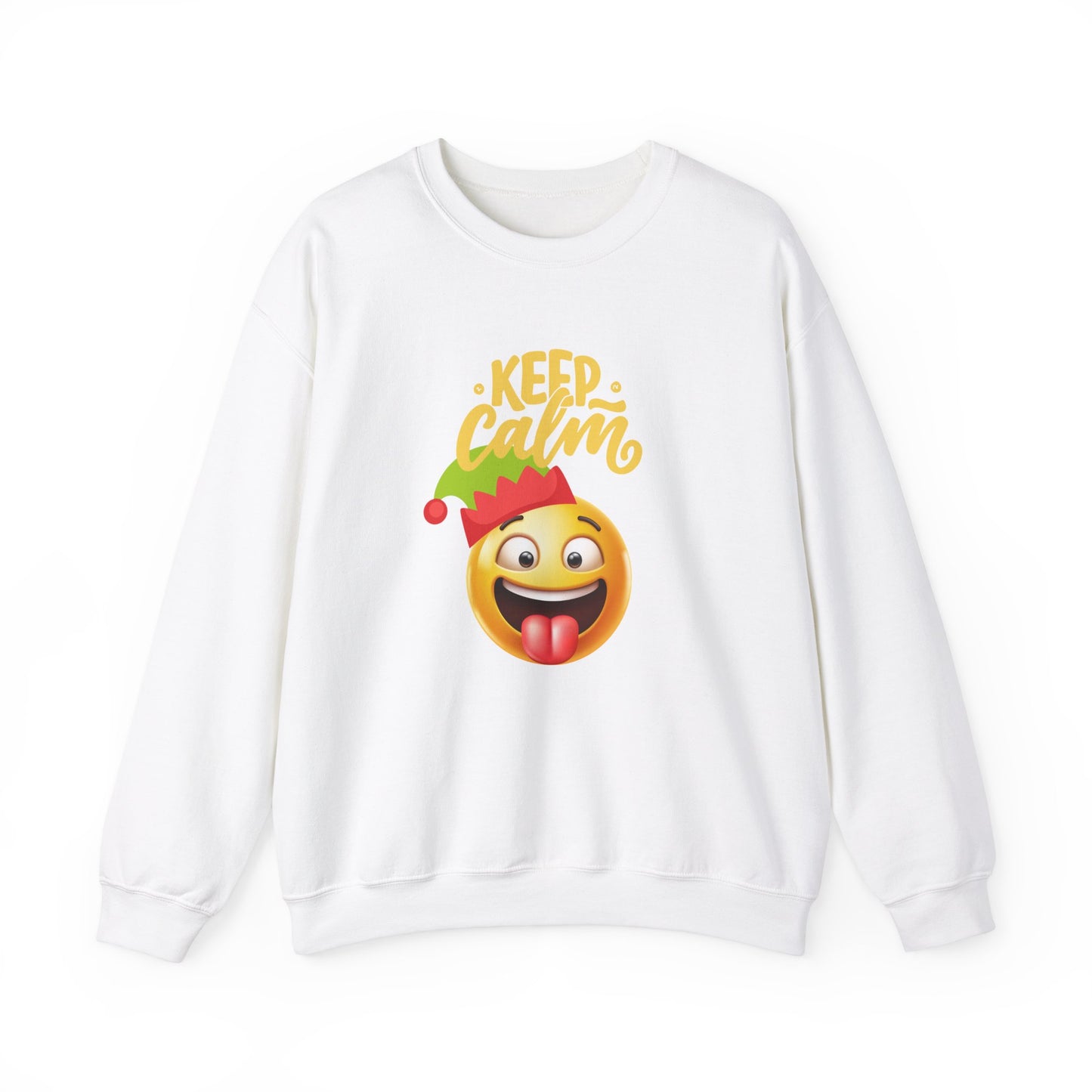 Keep Calm Emoji Christmas Unisex Heavy Blend™ Crewneck Sweatshirt