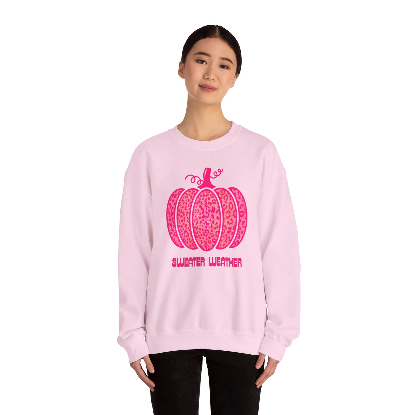 Pink Sweater Weather Unisex Heavy Blend™ Crewneck Sweatshirt