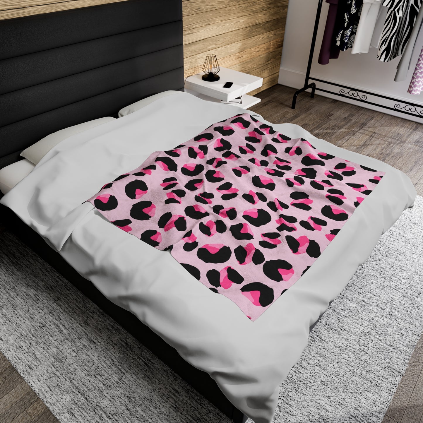 Pink Leopard Velveteen Plush Blanket