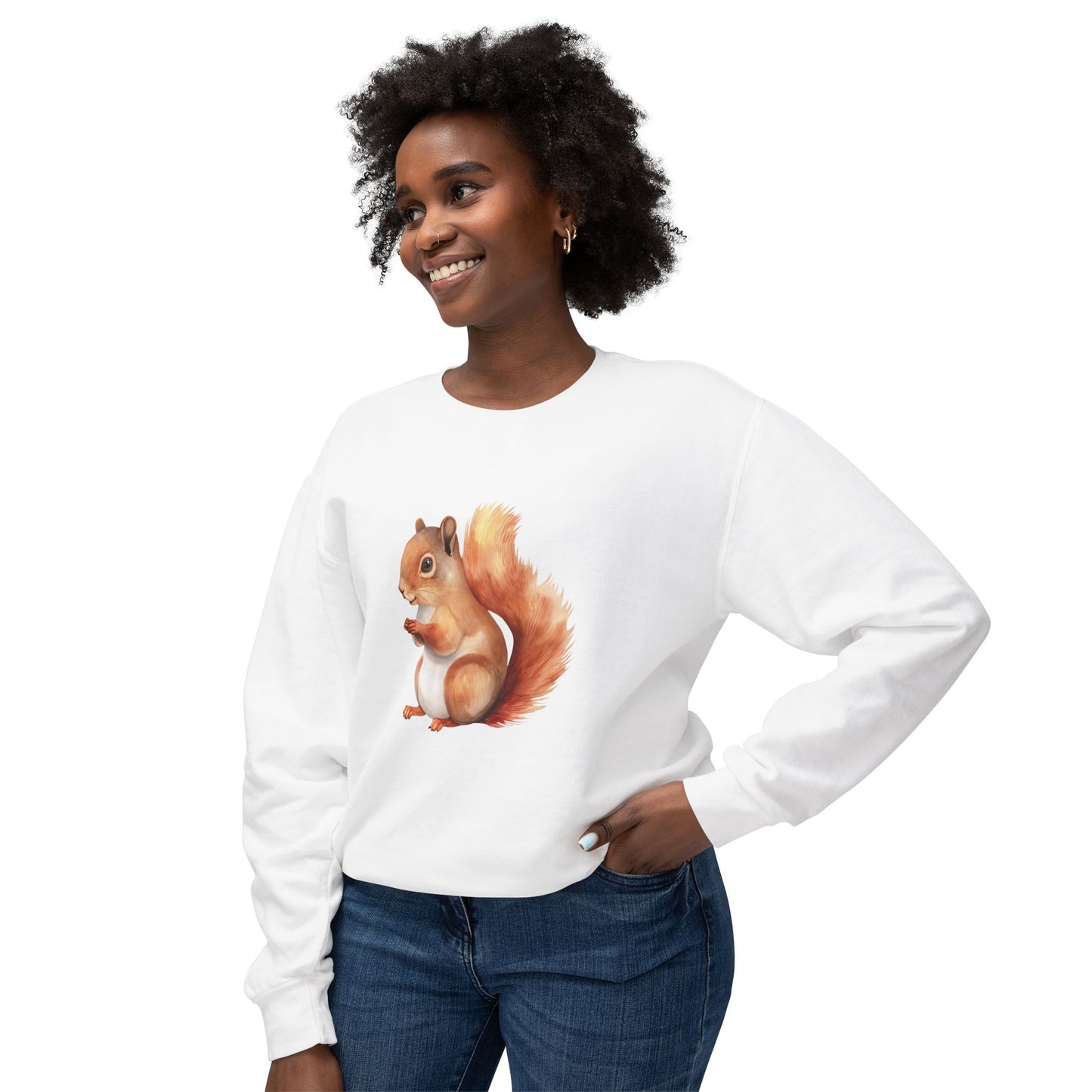 Squirrel Unisex Lightweight Crewneck Sweatshirt